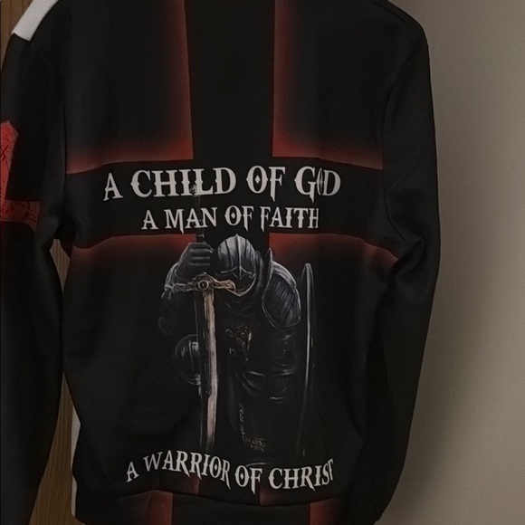 “Warrior Of Christ” Christian Graphic Hoodie - Picture 2 of 4
